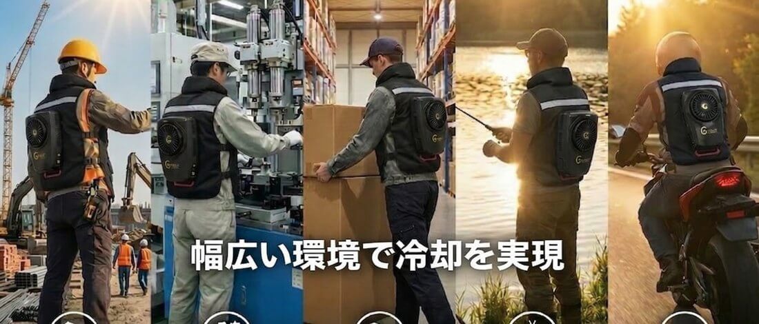 建設・製造・物流・アウトドア・バイクでの使用イメージ